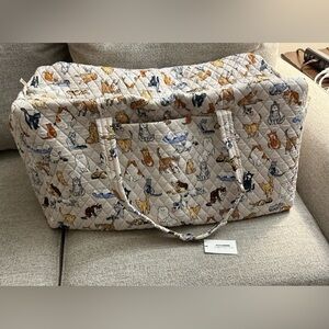 Vera Bradley A Cat's Life Large Traveler Duffel Bag NWT